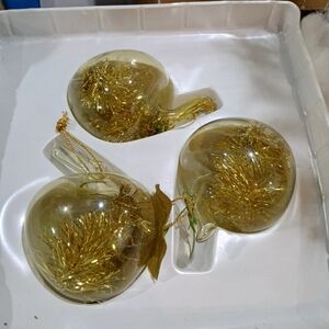 Vintage Martha Stewart Tinsel Filled Fruit Apples Ornaments in the Original Box